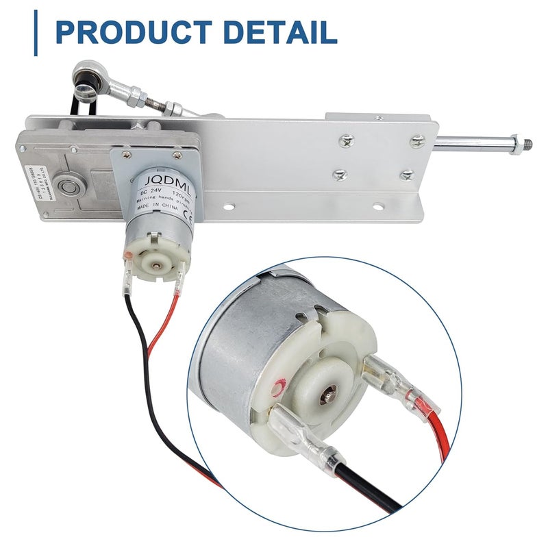JQDML Store محرك خطي متذبذب DC 24V 120RPM سكتة 2cm-8cm قابل للتعديل مع محرك تلسكوبي ووحدة تحكم في السرعة (24V80mm120rpm) - Image 4